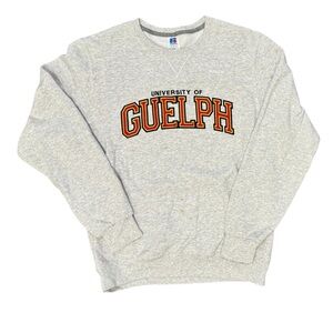 RUSSELL ATHLETIC UNIVERSITY OF GUELPH Gray Logo Long Sleeve Sweatshirt Medium